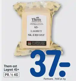 REMA 1000 Them ost Lagret 45+, DKK 37 tilbud