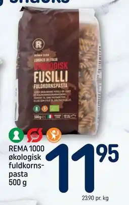 REMA 1000 REMA 1000 økologisk fuldkornspasta 500 g, DKK 11.95 tilbud