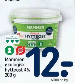 REMA 1000 Mammen økologisk hytteost 4% 200 g, DKK 12 tilbud