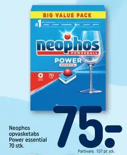 REMA 1000 Neophos opvasketabs Power essential 70 stk., DKK 75 tilbud