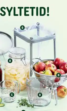 REMA 1000 Dørslag Ø24, målekande i glas 1 liter, syltestativ 20x20 cm eller patentglas, DKK 40 tilbud
