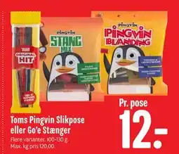 Min Købmand Toms Pingvin Slikpose eller Go’e Stænger, DKK 12 tilbud