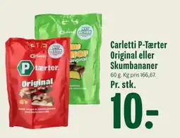 Min Købmand Carletti P-Tærter Original eller Skumbananer, DKK 10 tilbud