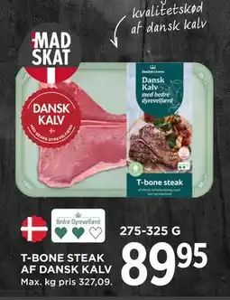 MENY T-BONE STEAK AF DANSK KALV, DKK 89.95 tilbud