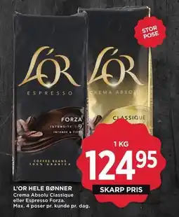 MENY L’OR HELE BØNNER, DKK 124.95 tilbud