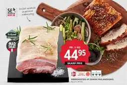 MENY RIBBENSSTEG AF DANSK FRILANDSGRIS, DKK 44.95 tilbud