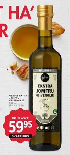 MENY GESTUS EXTRA JOMFRU OLIVENOLIE, DKK 59.95 tilbud