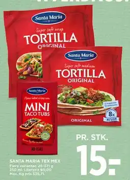 MENY SANTA MARIA TEX MEX, DKK 15 tilbud