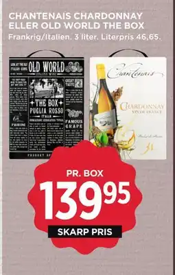 MENY CHANTENAIS CHARDONNAY ELLER OLD WORLD THE BOX, DKK 139.95 tilbud