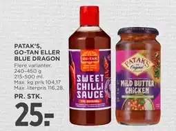 MENY PATAK’S, GO-TAN ELLER BLUE DRAGON, DKK 25 tilbud