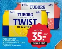 MENY TUBORG TWIST ALKOHOLFRI 0,0 %, DKK 35 tilbud