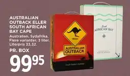 MENY AUSTRALIAN OUTBACK ELLER SOUTH AFRICAN BAY CAPE, DKK 99.95 tilbud