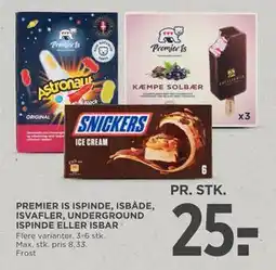 MENY PREMIER IS ISPINDE, ISBÅDE, ISVAFLER, UNDERGROUND ISPINDE ELLER ISBAR, DKK 25 tilbud