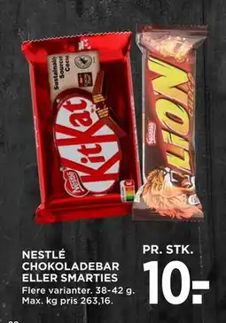MENY NESTLÉ CHOKOLADE BAR ELLER SMARTIES, DKK 10 tilbud