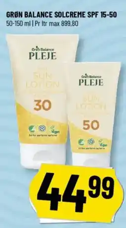 Løvbjerg Grøn balance solcreme spf 15-50 tilbud