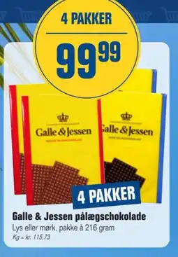 Otto Duborg Galle & Jessen pålægschokolade tilbud