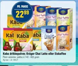Otto Duborg Kaba drikkepulver, Krüger Chai Latte eller Eiskaffee tilbud