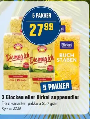 Otto Duborg 3 Glocken eller Birkel suppenudler tilbud