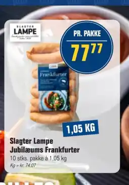 Otto Duborg Slagter Lampe Jubilæums Frankfurter tilbud
