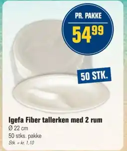Otto Duborg Igefa Fiber tallerken med 2 rum tilbud