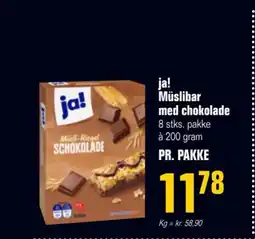 Otto Duborg Ja! Müslibar med chokolade tilbud