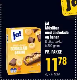 Otto Duborg Ja! Müslibar med chokolade og banan tilbud