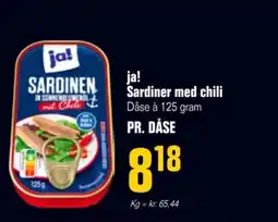 Otto Duborg Ja! Sardiner med chili tilbud