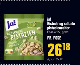 Otto Duborg Ja! Ristede og saltede pistacienødder tilbud