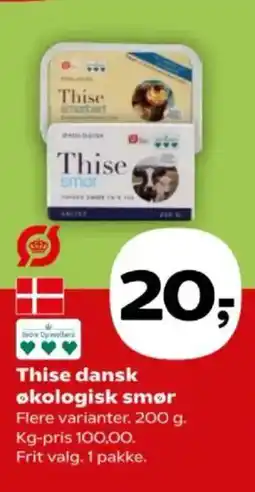 Kvickly Thise dansk økologisk smør tilbud