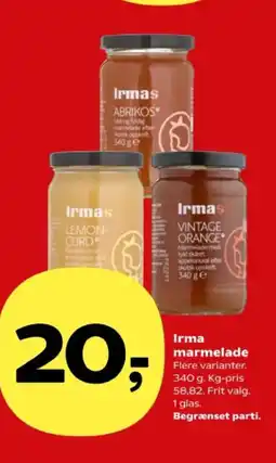 Kvickly Irma marmelade tilbud