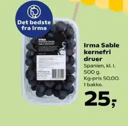 Kvickly Irma Sable kernefri druer tilbud