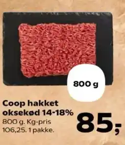 Kvickly Coop hakket oksekød 14-18% tilbud