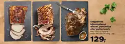 Kvickly Slagterens hjemmelavet ølkam, porchetta eller pulled pork tilbud
