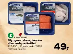 Kvickly Glyngøre lakse-, torske- eller rødspættefilet tilbud