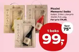 Kvickly Piccini Memoro i boks tilbud