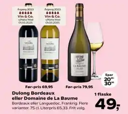 Kvickly Dulong Bordeaux eller Domaine de La Baume tilbud