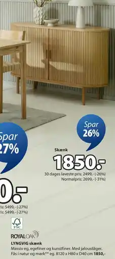 JYSK LYNGVIG skænk, DKK 1850 tilbud