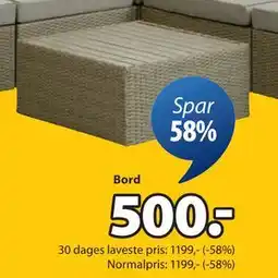 JYSK Bord, DKK 500 tilbud