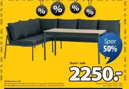 JYSK HAFJELL bord + sofa, DKK 2250 tilbud