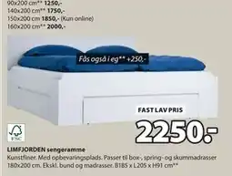 JYSK LIMFJORDEN sengeramme, DKK 2250 tilbud