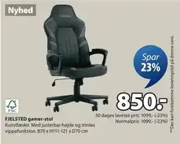 JYSK FJELSTED gamer-stol, DKK 850 tilbud