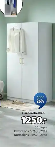 JYSK Garderobeskab, DKK 1250 tilbud