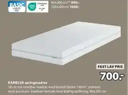 JYSK KAMELVA springmadras, DKK 700 tilbud