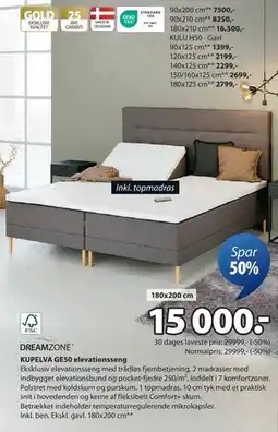 JYSK KUPELVA GE50 elevationsseng, DKK 15000 tilbud
