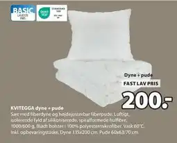 JYSK KVITEGGA dyne + pude, DKK 200 tilbud