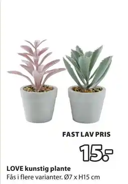 JYSK LOVE kunstig plante, DKK 15 tilbud