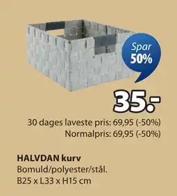 JYSK HALVDAN kurv, DKK 35 tilbud