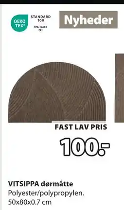 JYSK VITSIPPA dørmåtte, DKK 100 tilbud