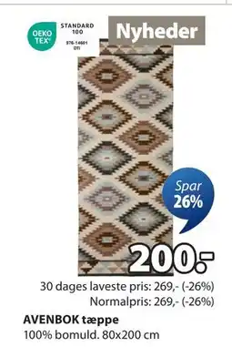 JYSK AVENBOK tæppe, DKK 200 tilbud