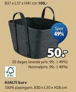 JYSK HJALTI kurv, DKK 50 tilbud